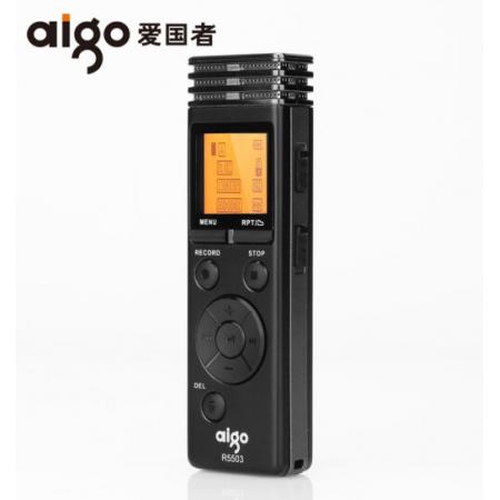 愛國(guó)者（aigo） R5503錄音筆16g專業(yè)高清遠(yuǎn)距降噪 聲控錄音商務(wù)會(huì)議錄音筆迷你小巧學(xué)生錄音器 黑色 16G