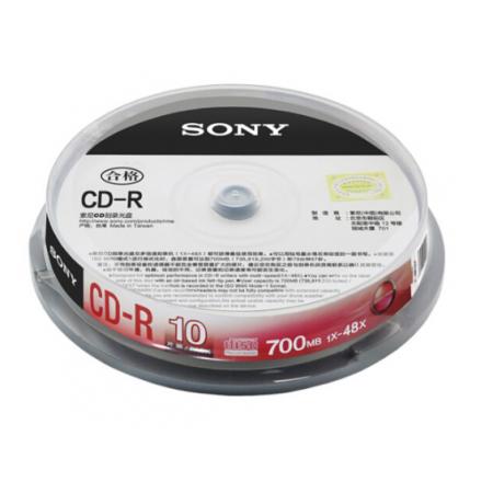 索尼（SONY）CD-R 光盤(pán)/刻錄盤(pán) 48速700MB 桶裝10片 空白光盤(pán)