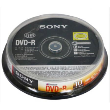 索尼（SONY）DVD-R 光盤(pán)/刻錄盤(pán) 16速4.7G 桶裝10片 空白光盤(pán)