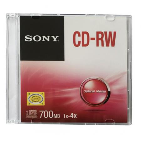 索尼（SONY）CD-RW 光盤/刻錄盤 1-4速700MB 單片盒裝 可擦寫 空白光盤