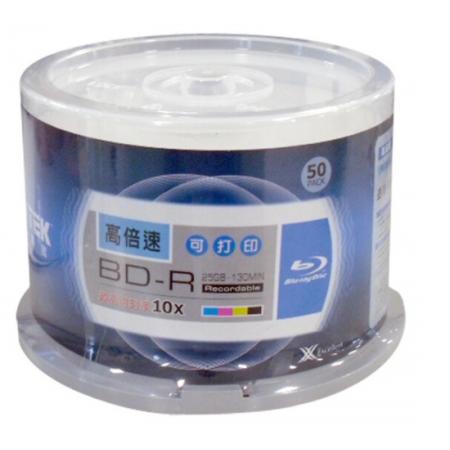 錸德(RITEK) 藍光可打印 BD-R 10速25G 空白光盤/光碟/刻錄盤/大容量 桶裝50片