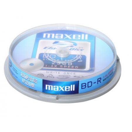 麥克賽爾（maxell）BD-R光盤 刻錄光盤 光碟 空白光盤 藍(lán)光碟 4速25G臺產(chǎn) 桶裝10片
