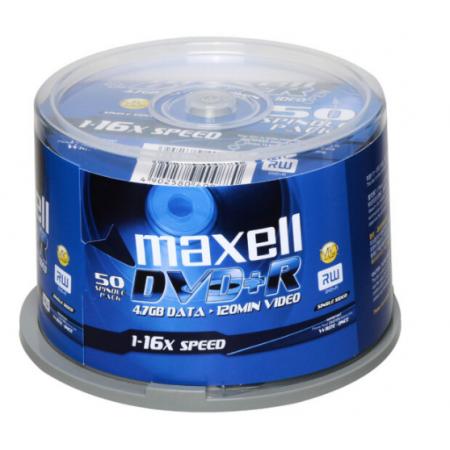  麥克賽爾（maxell）DVD+R光盤 刻錄光盤 光碟 空白光盤 16速4.7G 臺產(chǎn) 商務金盤桶裝50片