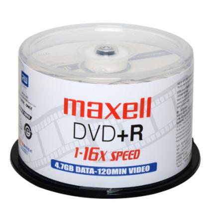 麥克賽爾（maxell）DVD+R光盤 刻錄光盤 光碟 空白光盤 16速4.7G 影音系列桶裝50片