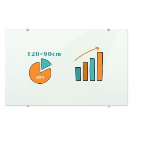 AUCS 120*90cm 玻璃白板 寫(xiě)字板 辦公 會(huì)議磁性鋼化玻璃黑板掛式