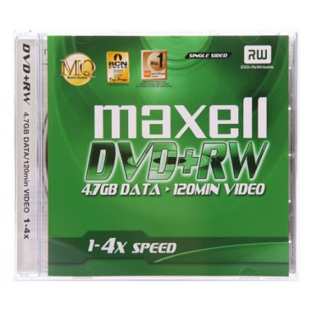 麥克賽爾（maxell）DVD+RW光盤 刻錄光盤 光碟 可擦寫空白光盤 4速4.7G臺(tái)產(chǎn) 1片盒裝