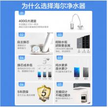 海爾（Haier）家用凈水器 400G無(wú)桶大流量低廢水純水機(jī) 3年長(zhǎng)效RO反滲透雙出水直飲機(jī) HRO4H56-3