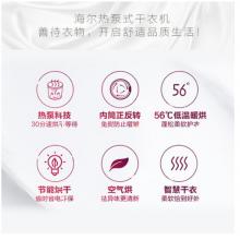 海爾（Haier）烘干機 熱泵式9公斤家用干衣機風干滾筒式56度低溫烘干大容量除菌除螨除祛味 GBNE9-A636 白色