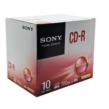 索尼（SONY）CD-R 光盤(pán)/刻錄盤(pán) 48速700MB 單片盒裝10片/包 空白光