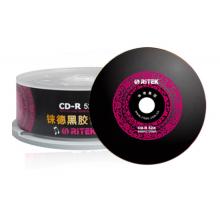 錸德(RITEK) 中國紅黑膠音樂盤 CD-R 52速700M 空白光盤/光碟/刻錄盤/車載 桶裝25片