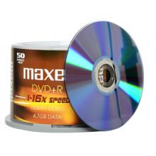 麥克賽爾（maxell）DVD+R光盤 刻錄光盤 光碟 空白光盤 16速4.7G臺產(chǎn) 黃紋黑尊桶裝50片