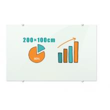 AUCS 玻璃白板 100*200cm 寫字板 辦公 教學(xué)會(huì)議磁性鋼化玻璃黑板掛式 BL2010L