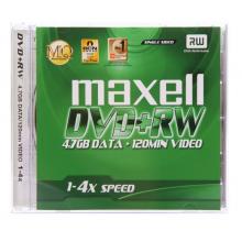 麥克賽爾（maxell）DVD+RW光盤 刻錄光盤 光碟 可擦寫空白光盤 4速4.7G臺產(chǎn) 1片盒裝