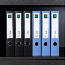 得力(deli)5603 12只55mmA4加厚檔案盒 塑料文件盒 資料收納盒 辦公用品藍(lán)色