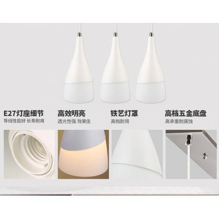 歐普照明（OPPLE）LED吊燈餐廳燈具三頭吸頂餐吊燈飾 現(xiàn)代簡約創(chuàng)意吧臺(tái) 美人吟 