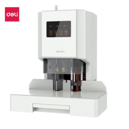 得力(deli)財務憑證自動裝訂機 資料文件電動打孔機 33888 