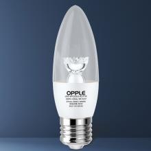 歐普照明（OPPLE）led燈泡 E27水晶燈泡吊燈燈泡壁燈球泡大螺口蠟燭泡螺旋 尖泡 時(shí)尚白5W黃光