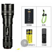 SupFire神火L6超強光手電筒可充電26650超亮遠射LED便攜小家用T6戶外氙氣燈防水超長續(xù)航 L6-10瓦+1節(jié)3700毫安電池+充電器
