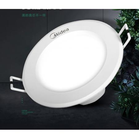 美的 Midea 超薄led筒燈射燈天花燈嵌入式吊頂走廊過(guò)道孔燈桶燈8W正白光 開(kāi)孔10.5-12cm
