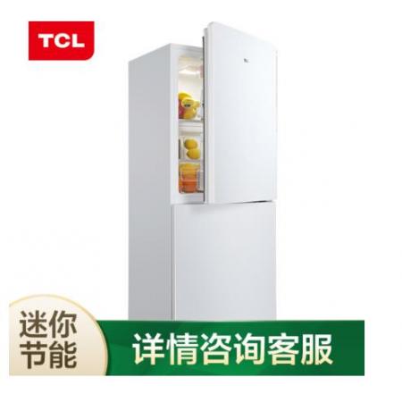 TCL 163升 小型雙門(mén)電冰箱 迷你節(jié)能 小冰箱 冰箱小型便捷 HIPS環(huán)保內(nèi)膽（芭蕾白）BCD-163KF1