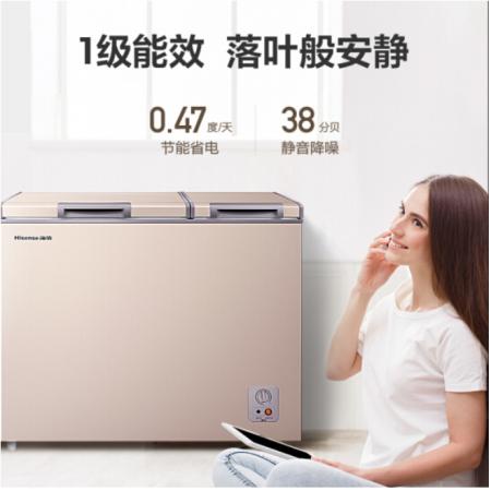 海信(Hisense) 206升一級能效雙溫冰柜 養(yǎng)鮮凈化 冷凍冷藏保鮮柜節(jié)能商用冷柜雙開冰箱鈦空金B(yǎng)CD-206NUD
