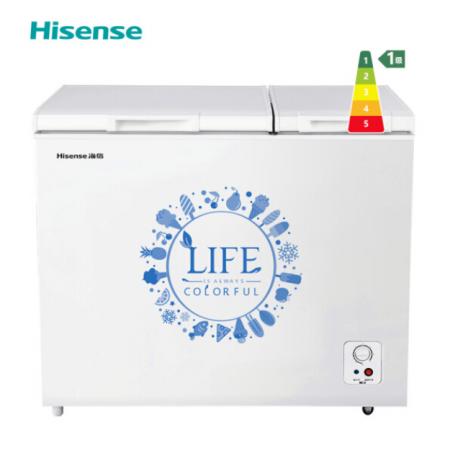 海信(Hisense) 206升一級(jí)能效雙溫冰柜 冷凍冷藏保鮮 節(jié)能商用冷柜 臥式雙開(kāi)門(mén)冰箱 BCD-206NU/A