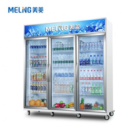 美菱（MELING）立式商用玻璃門(mén)冷柜  飲料冷飲三門(mén)陳列冰柜SC-1100WD2M3