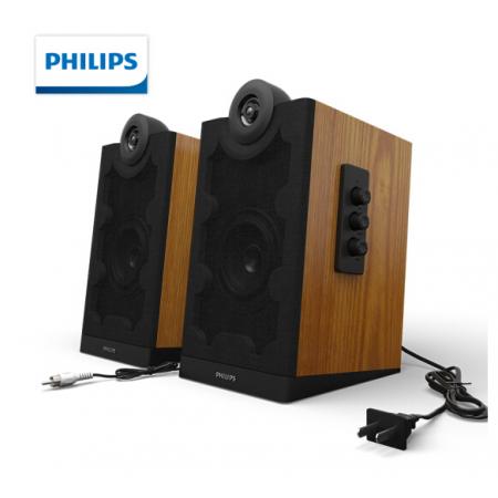 飛利浦 PHILIPS SPA5270W 無線藍(lán)牙電腦音響臺(tái)式手機(jī)筆記本家用2.0重低音炮木質(zhì)hifi多媒廳