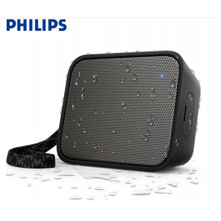 飛利浦(PHILIPS)BT110B 音樂(lè)魔盒 藍(lán)牙音箱 防水便攜迷你音響 手機(jī)/電腦外響 低音炮 戶外運(yùn)動(dòng) 免提通話 黑色