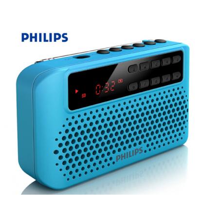 飛利浦(PHILIPS) SBM120 BLU 插卡音箱 便攜小音響 音樂MP3外響播放器 FM收音機(jī) 藍(lán)色