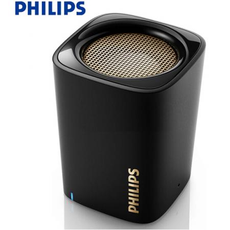 飛利浦(PHILIPS)BT100B 音樂精靈 無線藍(lán)牙音箱 便攜迷你口袋音箱 車載防滑 手機(jī)/電腦小音響 低音炮 黑色 