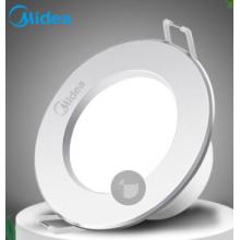 美的 Midea led筒燈明亮天花燈室內客廳暗槽燈嵌入式暗裝照明 6W亮銀PC開孔9-10.5cm正白光