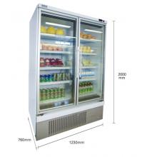 美菱（MELING）1.2米 立式冷凍商用雙門冰柜 超市無霜風冷冷柜 水餃速凍雪柜MFDS-1.2CY76HR