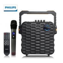 飛利浦（PHILIPS）SD60 戶(hù)外拉桿音箱 便攜播放器帶無(wú)線(xiàn)話(huà)筒 舞臺(tái)演出藍(lán)牙大功率重低音（黑色）
