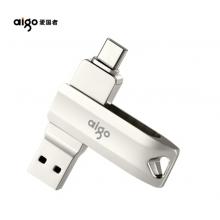 愛(ài)國(guó)者（aigo）64GB Type-C USB3.1 手機(jī)U盤(pán) U351高速讀寫(xiě)款 銀色 雙接口手機(jī)電腦用
