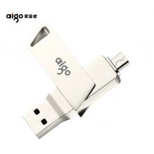 愛(ài)國(guó)者（aigo）256GB Micro USB USB3.0 手機(jī)U盤(pán) U385銀色 雙接口手機(jī)電腦兩用
