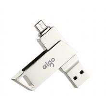 愛國者（aigo）128GB Micro USB USB3.0 手機U盤 U385銀色 雙接口手機電腦兩用