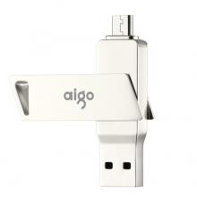 愛國者（aigo）128GB Micro USB USB3.0 手機U盤 U385銀色 雙接口手機電腦兩用