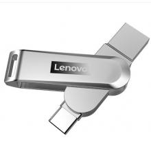 聯想（Lenovo）128GB Type-C USB3.1 手機U盤 X3C 香檳銀 全金屬 雙接口旋轉 高速讀寫手機電腦兩用優(yōu)盤