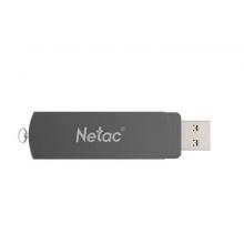 朗科（Netac）USB3.0 U盤U681 高速360旋轉金屬車載U盤加密閃存盤 鐵灰色 32GB