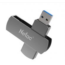 朗科（Netac）USB3.0 U盤U681 高速360旋轉(zhuǎn)金屬車載U盤加密閃存盤 鐵灰色 16GB
