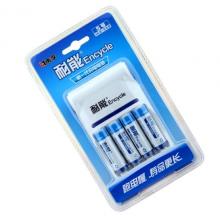南孚(NANFU)耐能5號充電電池4粒 鎳氫2100mAh 附充電器 適用于玩具車/血糖儀/掛鐘/鼠標(biāo)鍵盤等 AA