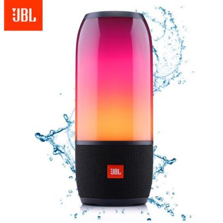 JBL PULSE3 音樂脈動三代 便攜式藍(lán)牙音箱 炫彩小音箱+低音炮 桌面音響 可免提通話 防水設(shè)計 典雅黑