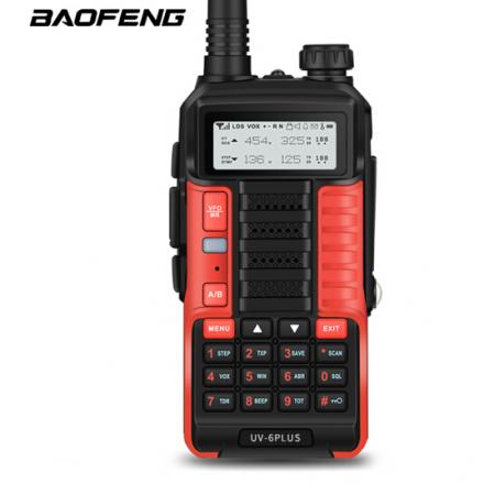 寶鋒 BAOFENG UV-6PLUS  對(duì)講機(jī)1-15公里 專業(yè)無線戶外商用民用 寶峰雙頻雙段調(diào)頻（紅色）
