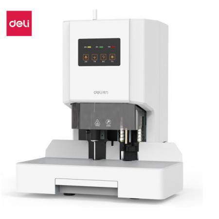 得力(deli)50mm自動財務(wù)憑證鉚管裝訂機 激光定位會計憑證裝訂機憑證文件資料熱熔膠管打孔機33686
