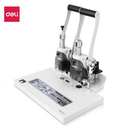 得力（deli）省力型憑證單據(jù)裝訂機 財務檔案打孔機 操作便捷 快速裝訂3875