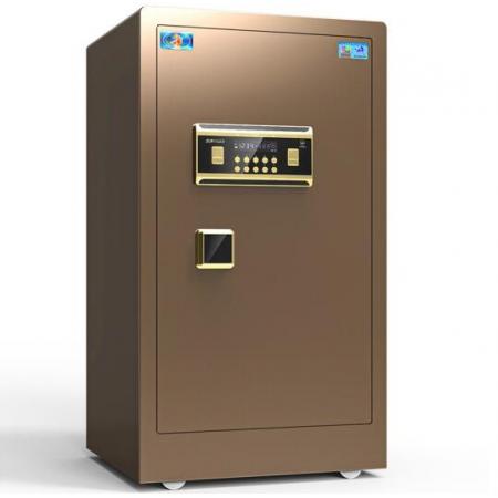虎牌保險(xiǎn)柜辦公全鋼密碼鑰匙保管箱開啟咖啡金高80cm