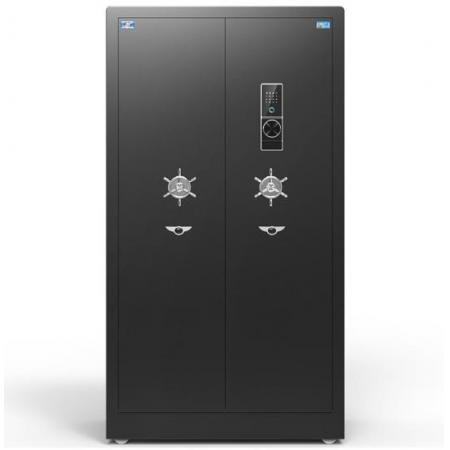虎牌保險柜1.5m辦公雙門密碼+指紋開啟保管柜商務(wù)黑