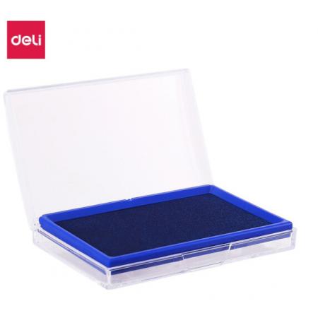 得力(deli)137*88mm方形快干印臺印泥 清晰印記 財務用品 辦公用品 藍色9864