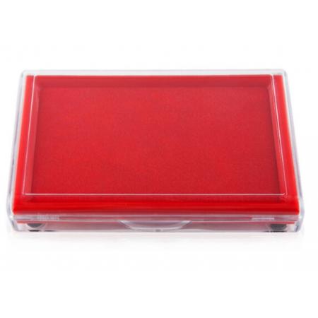 廣博(GuangBo)135*85mm快干印臺印泥盒/辦公用品/透明蓋款 紅YT9127